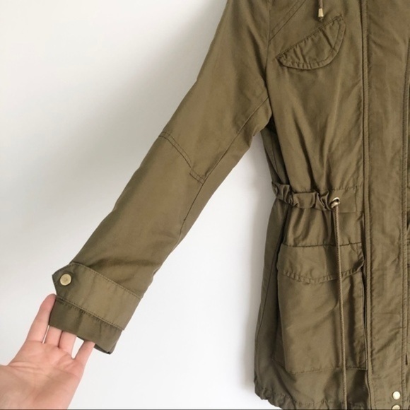 H&M Green Coat with Gold Accents Size XS - Picture 3 of 10